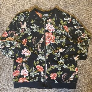 EUC New York & Co. Floral Bomber Jacket